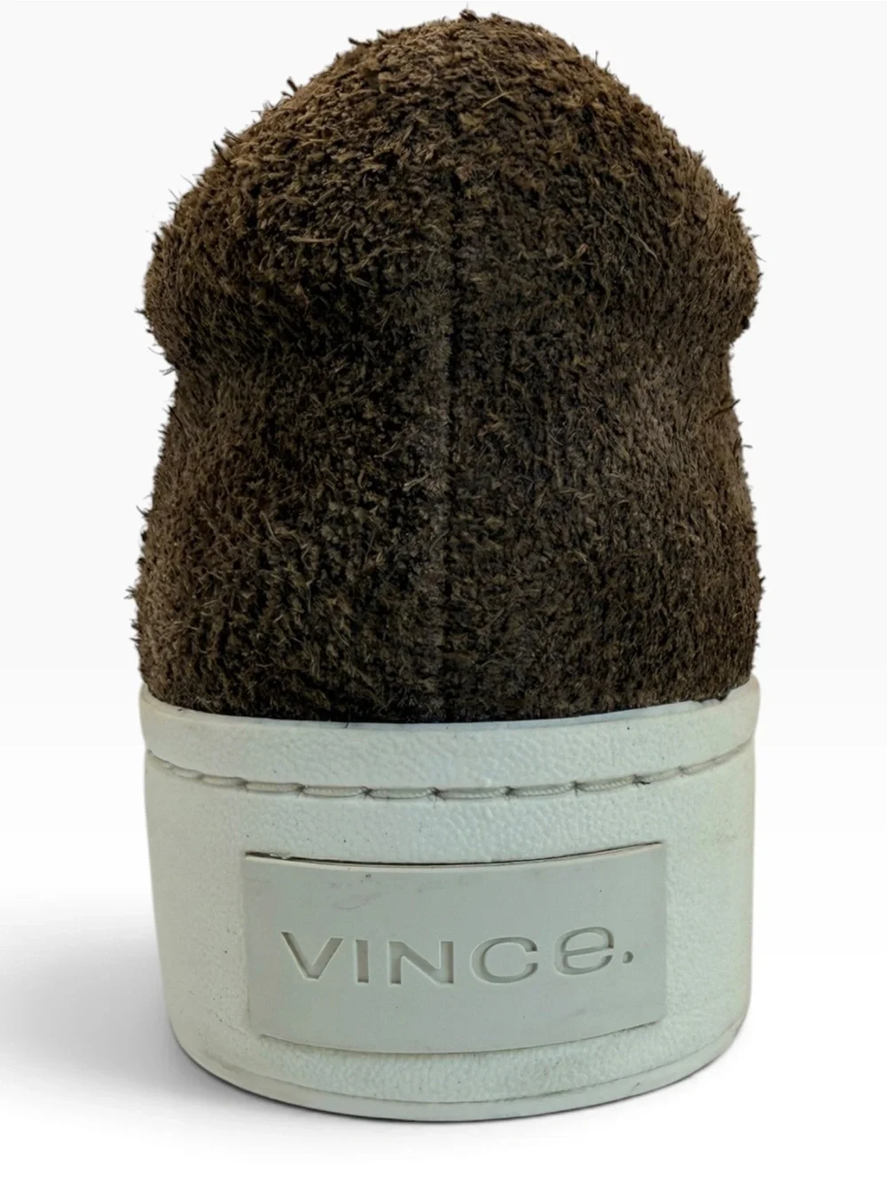 Vince “Warren” Neutral Herringbone Slip-On Platform Sneakers with White Sole